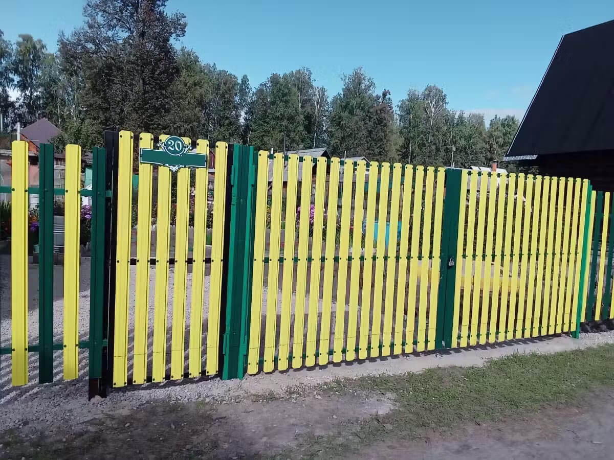 Забор из евроштакетника 13м RAL1018 Желтый в Гатчине